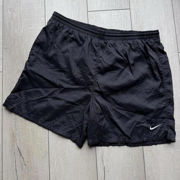 Vintage Nike Mesh-Lined Nylon Shorts Solo Swoosh Logo 90s Y2K 6” Mens Size L VTG - Picture 2 of 10